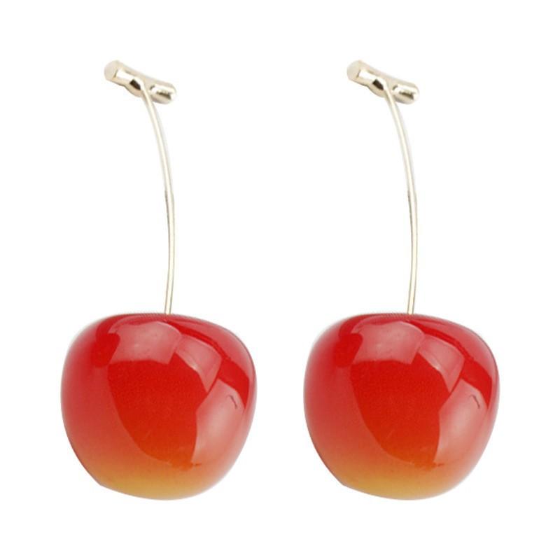 Red Cherry Cherry Earrings Sweet Temperament Versatile Personality Design Earrings