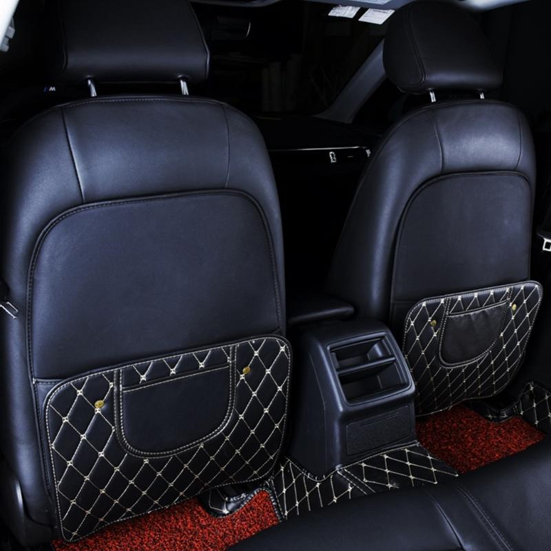 Easy Clean Car Seat Back Cover Waterproof Leather Kick Guard Easy Installation Full Protection Mat Cover