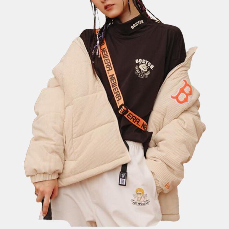 New Era Logo Embroidered Casual Warm Cotton Jacket Unisex Jackets 13488936