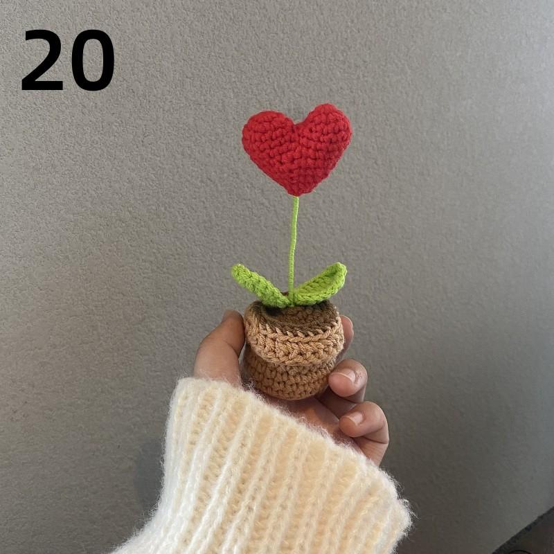 

Новые ручная вязка крючком цветы подсолнуха ручная вязка цветок настольное украшение автомобиль украшение для дома День учителя рождественские подарки