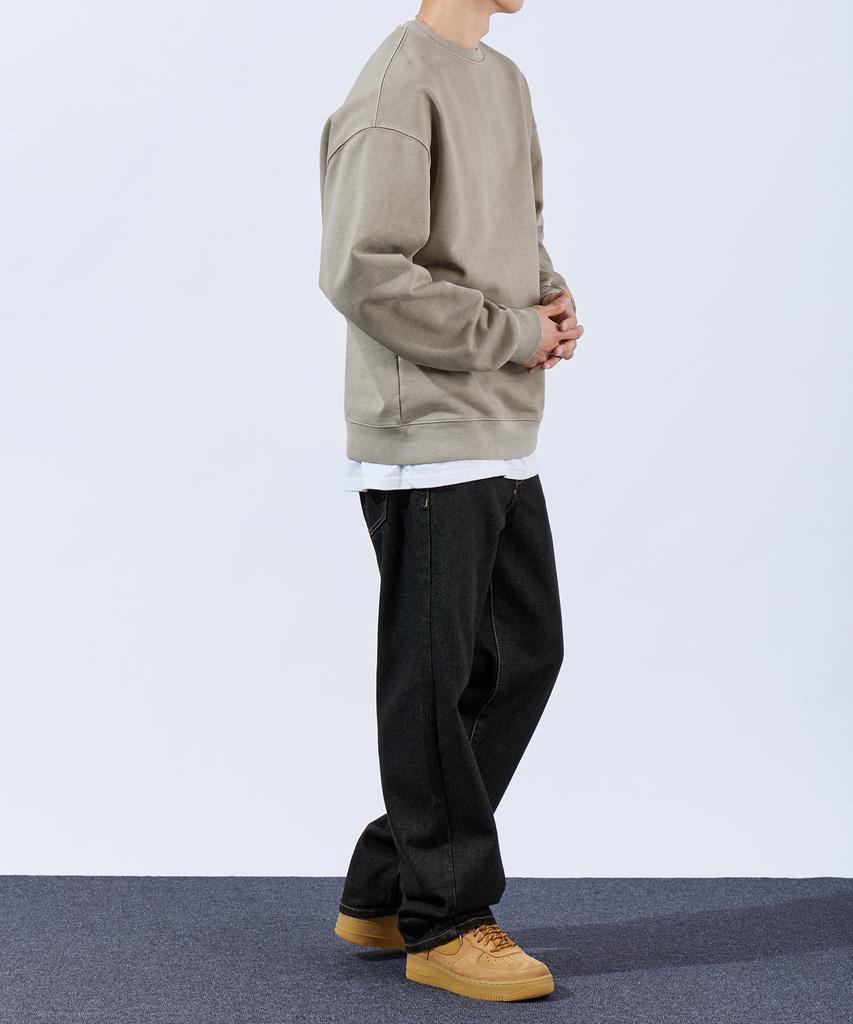 TOPBOY Heavy Duty Pigment Oversized Sweatshirt Light Brown