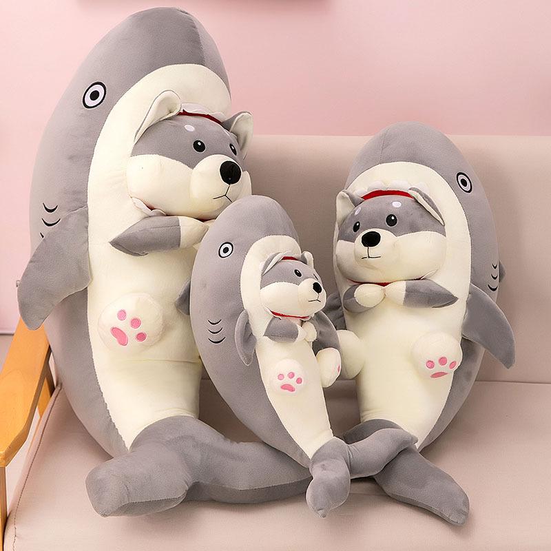 Ocean Shark Plush Dog Toy - Silly Shark Pillow & Funny Gift