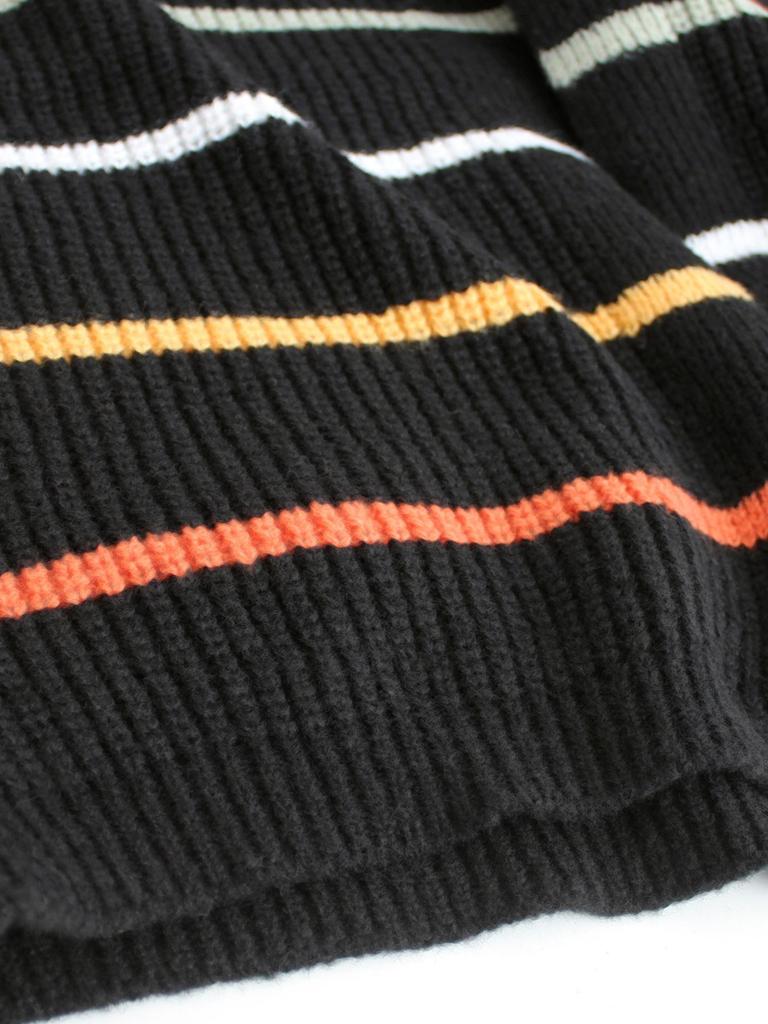 European and American Women's Long Sleeve Stripe Cardigan Sweater for Spring, Autumn, and Winter