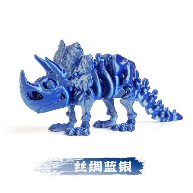 3D Printed Triceratops Rex Figurine – Full Jointed Movable Dinosaur Model, Realistic Desktop Decoration & Birthday Gift