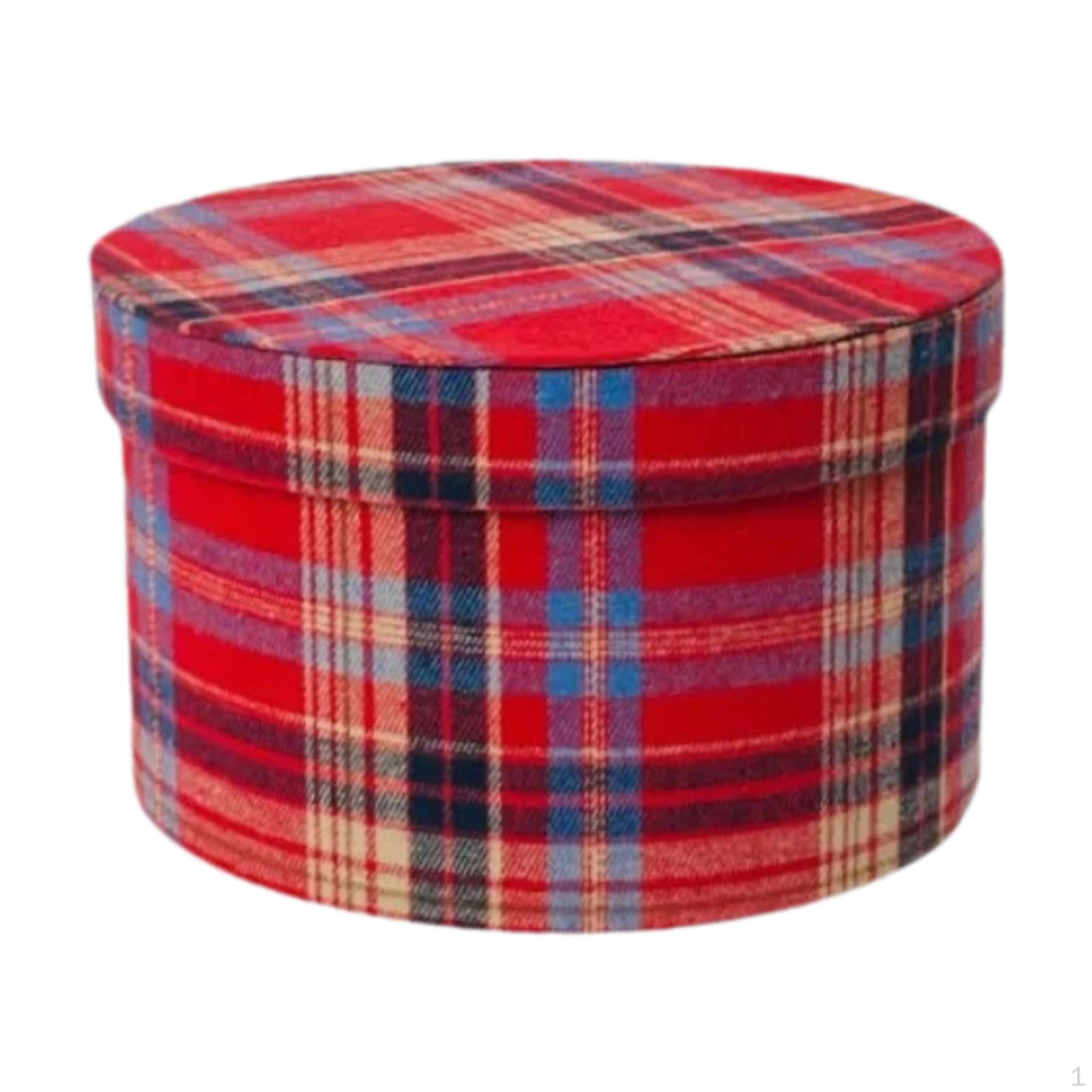 

Рождественская подарочная коробка с крышкой для упаковки Dark Red Plaid