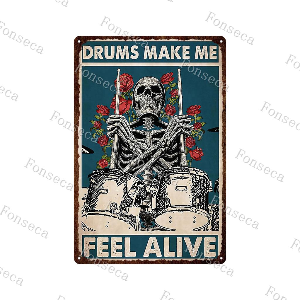 Retro Human Skeleton Tin Sign Gardening That's What I Do I Grow Stuff and I Know Things Cactus Vintage Chic Metal Poster
