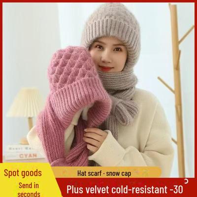 Ručně tkaná kombinace klobouku a šátku z vlny: Stylové, teplé, outdoorové nezbytné pro podzim a zimu