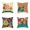 Cartoon Sunflower Print Pillowcase Home Child Room Office Seat Living Room Sofa Cushion Cover 45x45cm Peach Skin Pillowcase