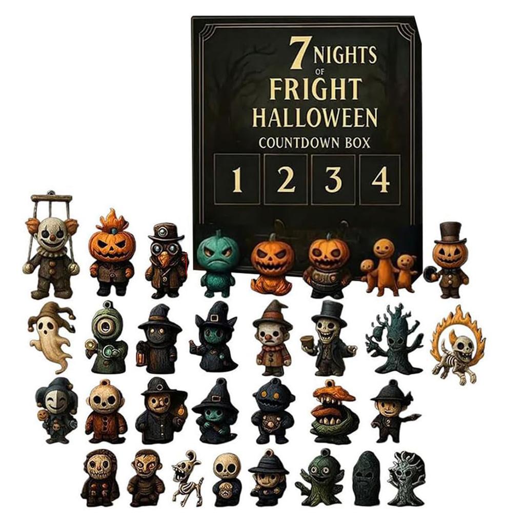 7/15/31 Nächte des Grauens Halloween Countdown Box mit Figuren Horror Actionfiguren Mini Dekorationen Überraschungs Weihnachtsgeschenke