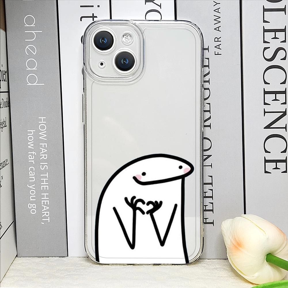 F-Flork Funny Meme Couple Phone Case for IPhone 15 14 13 Pro Max 16 13 12 11 Mini 7 8 15 14Plus SE 2020 X XS XR Clear Soft Cover