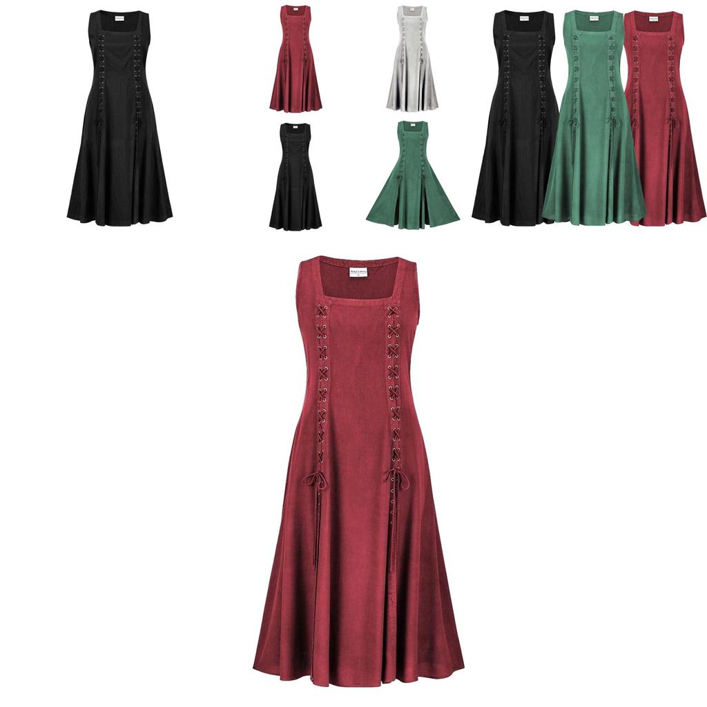 Medieval Renaissance Linen Cosplay Dress With Polyester Blend For Halloween Fans And Cosplayers