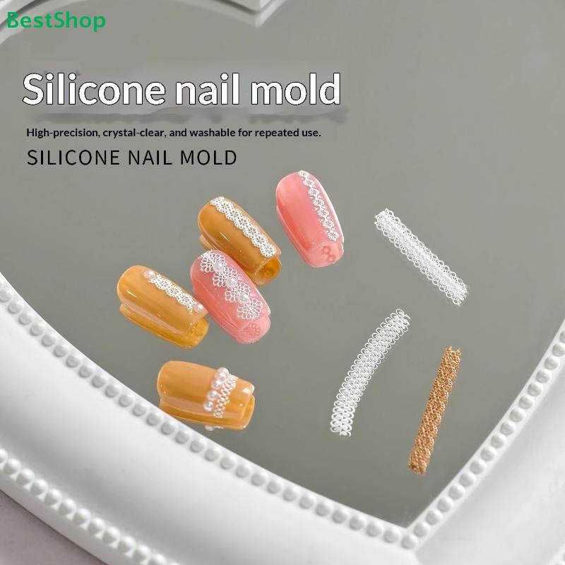 3D Silicone Nail Art Mold Cartoon Lace Rabbit Cute Small Flower Nail Art DIY Decoration Mold