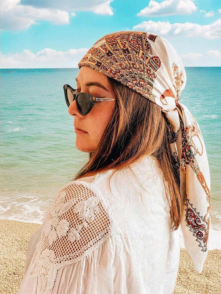 Fazzoletto Design Estivo 90*90Cm Sciarpa Donna Protezione Solare Foulard Sciarpa Hijab Capelli Femminili Hijab Avvolgenti Fazzoletto da Collo Bandana