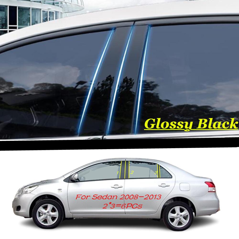 For Toyota Vios/Yaris L/FS 2005-2014- Car PC Material Pillar Post Cover Door Trim Window Molding Sticker Plate Accessories
