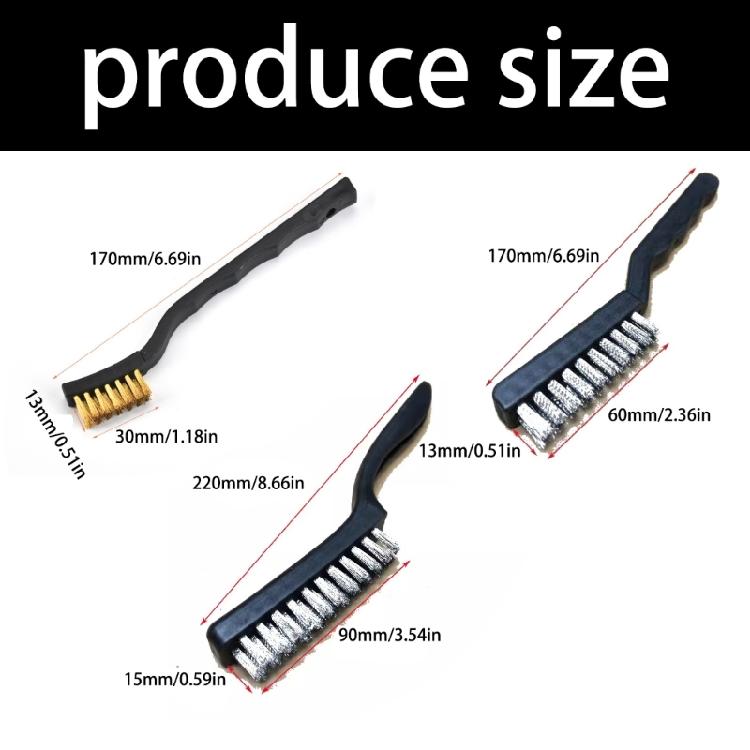 Long Last Rust Remover Cleaning Brush Reinforced Copper/Steel Wire For Bike Automotive Parts And Household Use