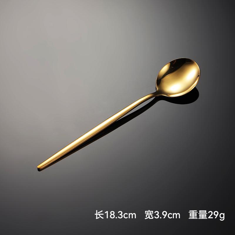 410 Stainless Steel Thin Portuguese Tableware Knives, Forks and Spoons Titanium-plated Paint Multi-specification Gifts