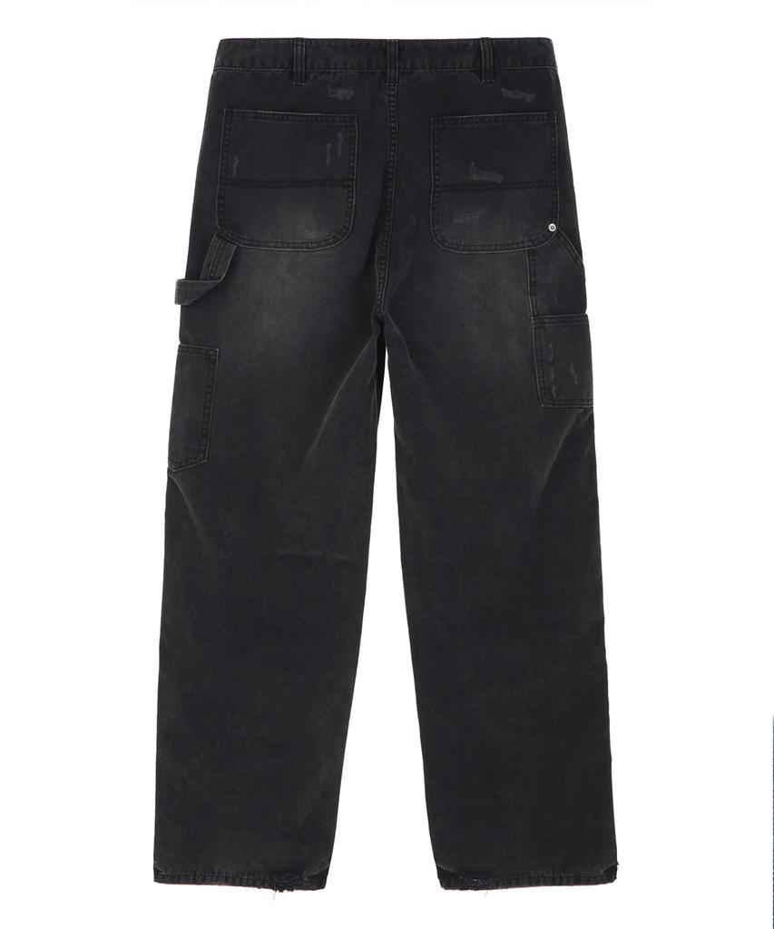 IL CORSO Washed Double Knee Carpenter Pants Black