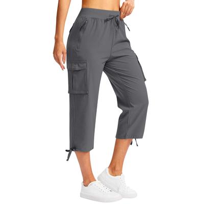 Womens Cargo Capris With 6 Pockets Lightweight Quick Dry Outdoor Travel Casual Comfy Summer Pants