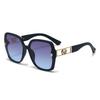 Stylish Women's G Brand Large Frame Sunglasses - Trendy European & American Design with High-End Sun Protection