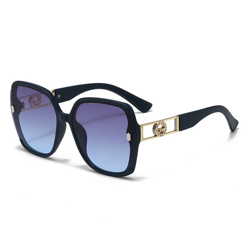 Stylish Women's G Brand Large Frame Sunglasses - Trendy European & American Design with High-End Sun Protection