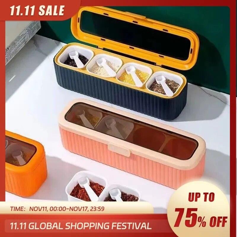

(2pcs)Креативный многофункциональный утолщенный новый домашний комбинированный набор для хранения, коробка для приправ