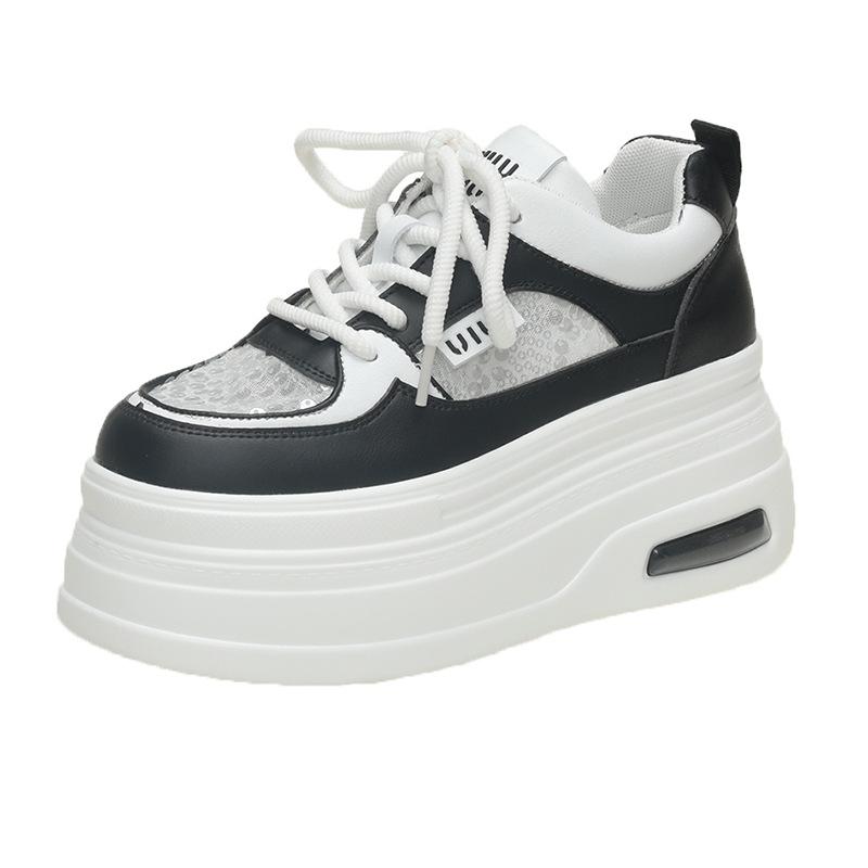 

Нишевые ретро платформа немецкие тренировочные туфли популярные папины кроссовки женские 2025 лето маленькие белые туфли на платформе спортивные кеды 39 чёрный