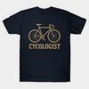 Men Black Print T-shirt Retro-Cycologist-Vintage-Cycling No-Cut Transfer Paper Print Cotton Tshirt
