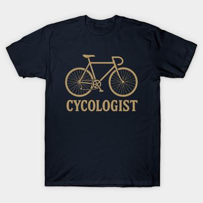 Herren Schwarzes Print-T-Shirt Retro-Cycologist-Vintage-Radfahren No-Cut Transferpapier Druck Baumwoll-T-Shirt