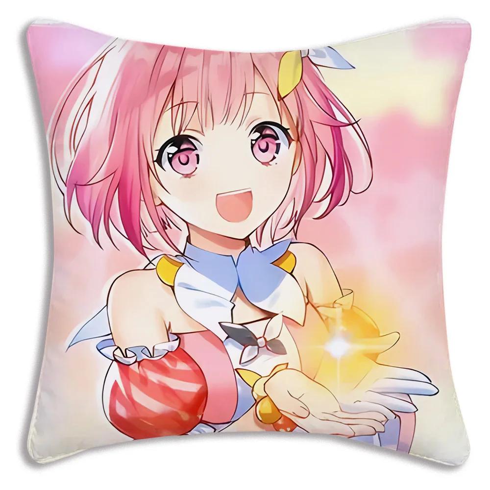 Game Manga Anime Otori Emu Chibi Pillow Covers Cartoon Sofa Decorative Home Double-sided Printing Short Plush Cute Cushion Cover