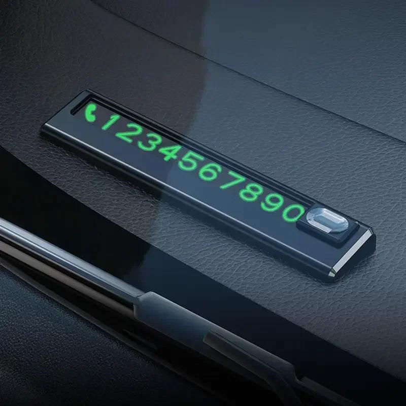 NEW Universal Temporary Parking Card Stop Sign Telephone Number Plate Digital Luminous Phone Number Plate Car Temporary Sign