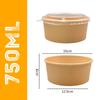 50pcs Disposable Kraft Salad Bowl 500/750ml Disposable Food Container  Food Packaging
