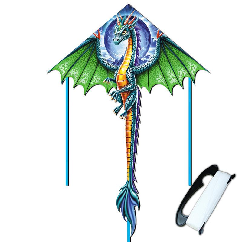 

Pterosaur Polyester Kite With Glass Fiber Frame For Kids Adults Outdoor Flying Fun зелений