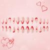 24 Stück Valentinstag Französische Falsche Nägel Lang Mandel Vollständige Abdeckung Künstliche Nägel Glänzend Aufkleben Nagel mit Herzdesign