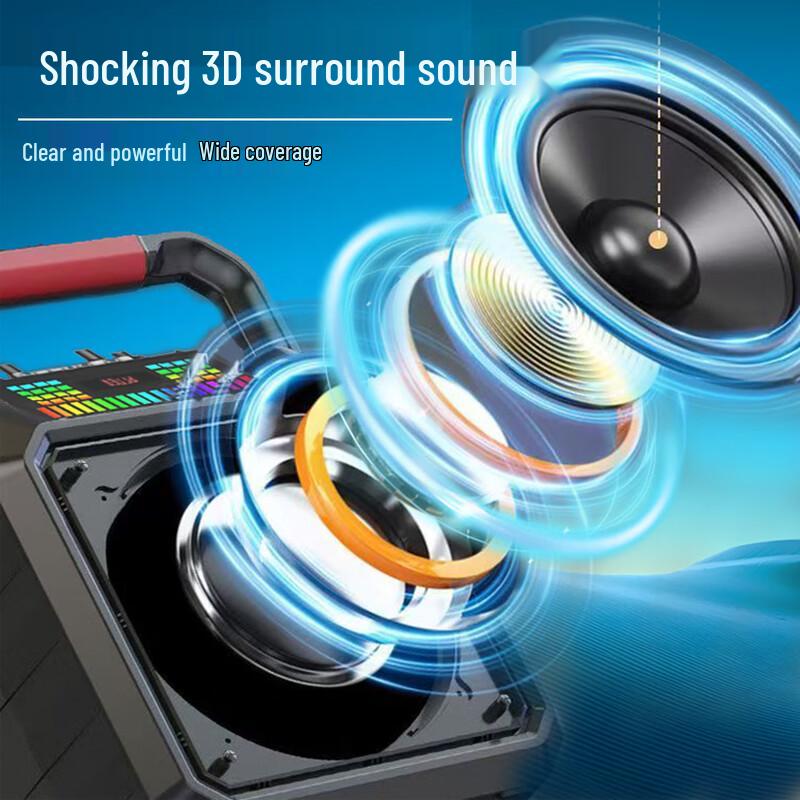 GAV D5 6.5-inch Portable Bluetooth Karaoke Speaker with Dual Mics