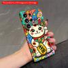 2DFlat Samsung Phone Case Colorful Lucky Cat with Floral Crown Phone Case Applicable To Galaxy S22 S23 S24 S25ULTRA S26 A12 A13 A14 A15 A16