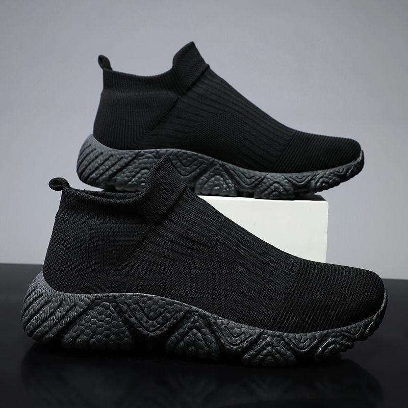 Fashion High-top Male Sports Shoes Slip-on Knit Trend 2025 Designer Sale Athletic Gym Miked Colour HikingTrekking Men's Casual Sneakers