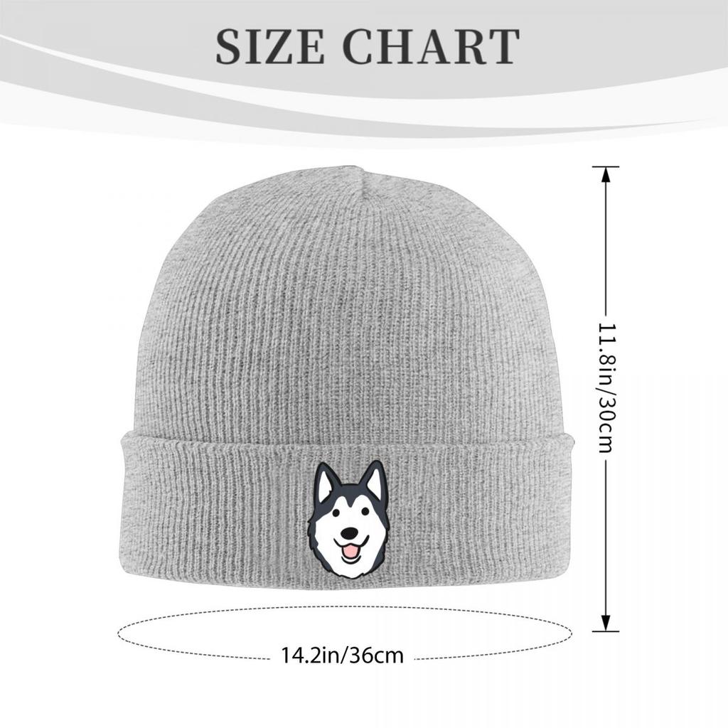 Siberian Husky Alaskan Dog Warm Knitted Cap Fashion Bonnet Hat Autumn Winter Outdoor Beanies Hats for Men Women Adult