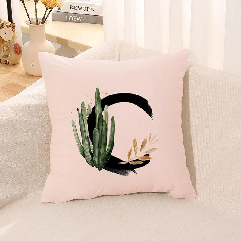 Letter Printed Pillow Case, Living Room Sofa, Office Seat Cushion Cover, Bedroom Dormitory Bedside Home Decoration Pillow Case