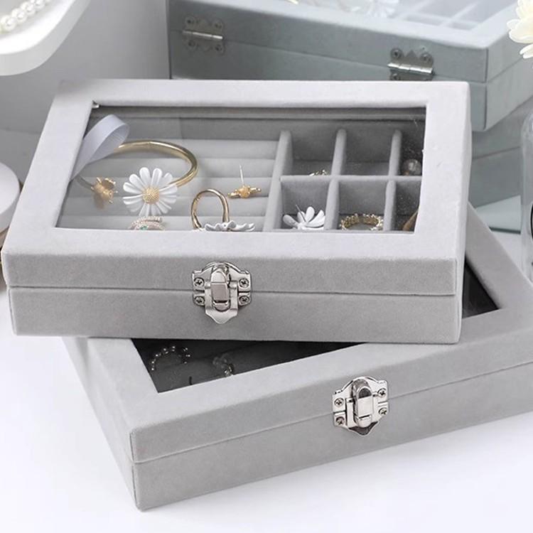 Anlaufgeschützte Ohrring- & Halsketten-Aufbewahrungsbox - Staubdichter Schmuckorganizer aus dickem Flanell