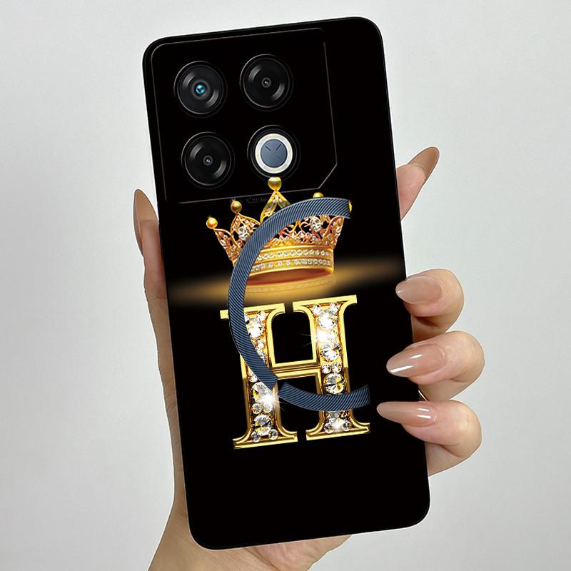 For Infinix GT 20 Pro Case Luxury Crown Letter Soft Silicone Back Cover For Infinix GT20 Pro GT20Pro Coque Infinix X6871 Fundas
