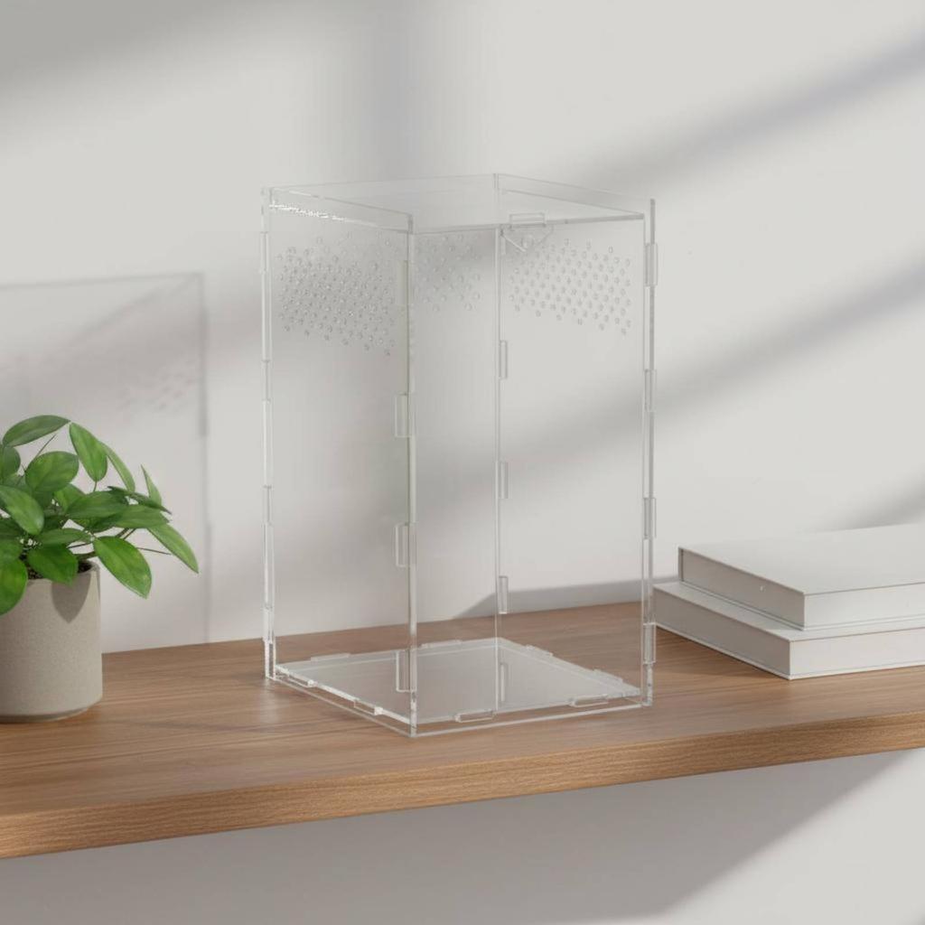 Transparent Amphibian Enclosure High Clearness Clear Amphibian Habitat Clear Acrylic Terrarium 360° Panoramic View