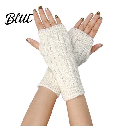 Lightweight Warm Wrist Sleeves Women Ribbed Arm Warmers Stretchy Cable Knitted Fingerless Gloves Winter Gloves Soft Mitten Half Finger for