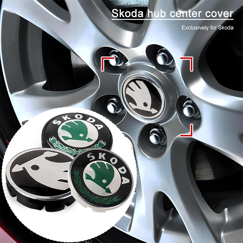 56MM Car Emblem Badge Wheel Center Hub Cap Covers Auto Rim Cover For Skoda Octavia Fabia Kamiq Kapoq Kodiaq Rapid SCALA Superb CWO1