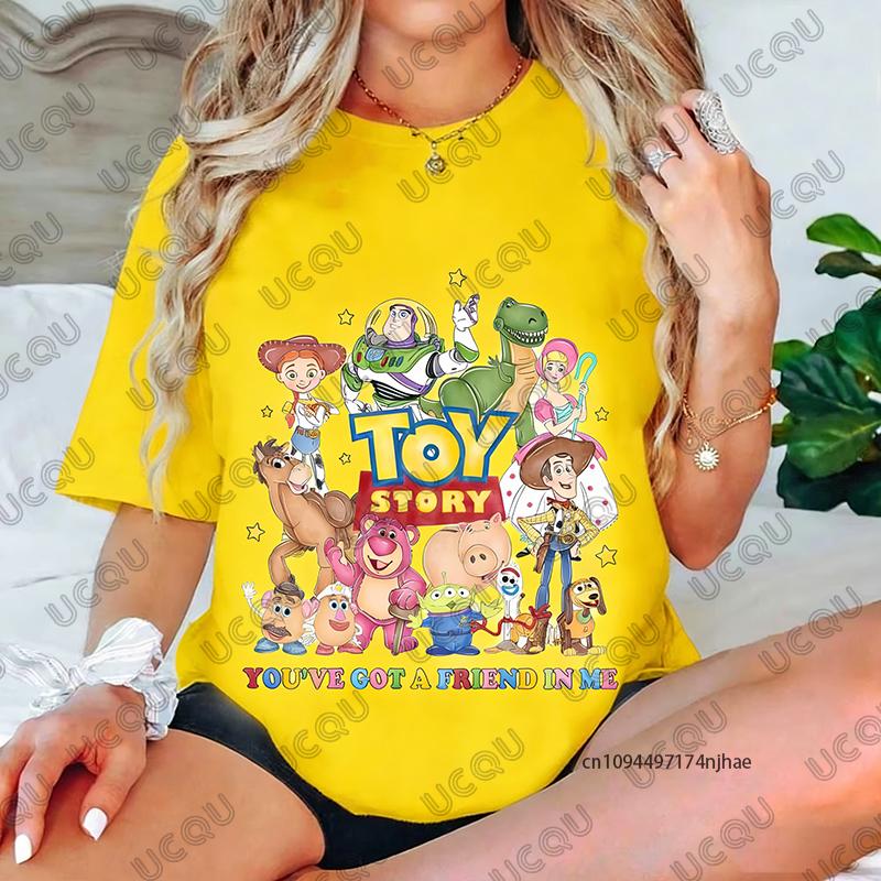 Toy Story You Have a Friend in Me Print Cotton WoUnisex T Shirt Summer Short Sleeve Tees Casual Oversized Unisex Tops