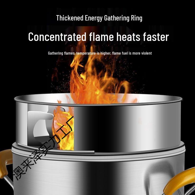 Portable Outdoor Wood & Gas Camping Stove - Smokeless, Eco-Friendly, Household Use