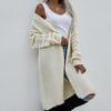 IHUASU Autumn and Winter Long Cardigan Solid Colour Women's Knitted Fashion Sweater