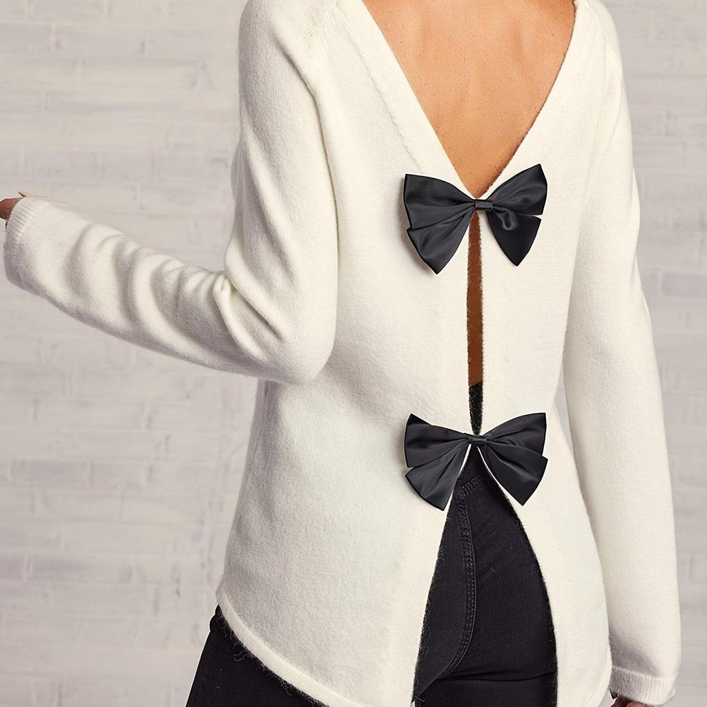 Fashion Solid Color Long Sleeve Sweater