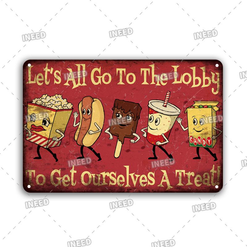 INEED Vintage Decor Fast Food Breakfast Lunch Tin Sign Wall Posters Metal Sign Art Plate Kitchen Decorative Plaque Metal Decor