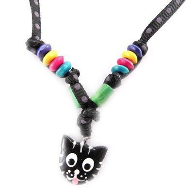[J8205] - Black 'Cats' Designer Necklace