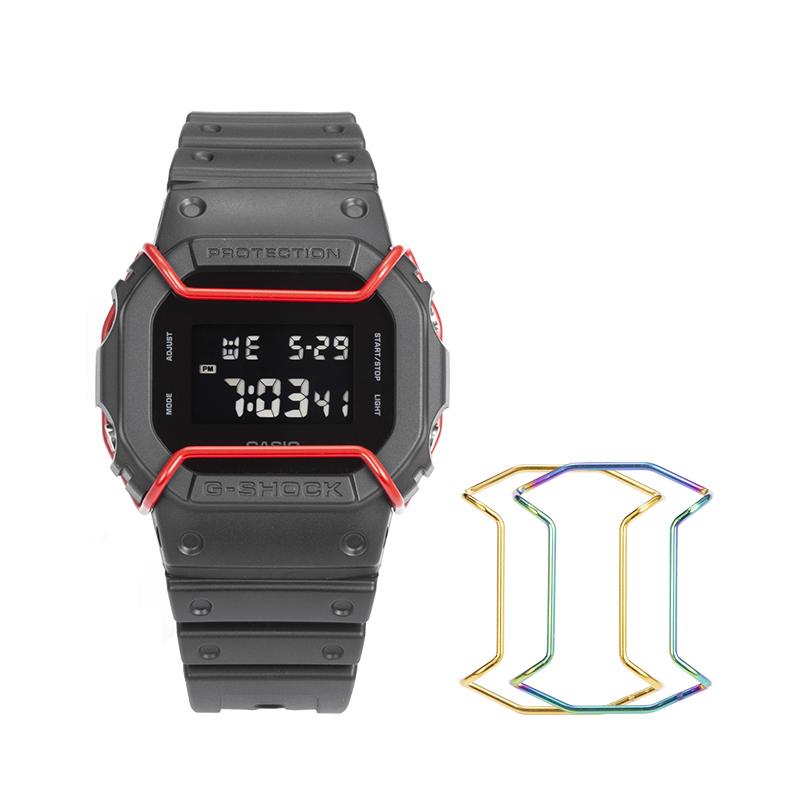 CASIO Custom Collection Electronic Movement Watch Unisex Black Dial DW-5600BB-1A(Team788--) Black Red